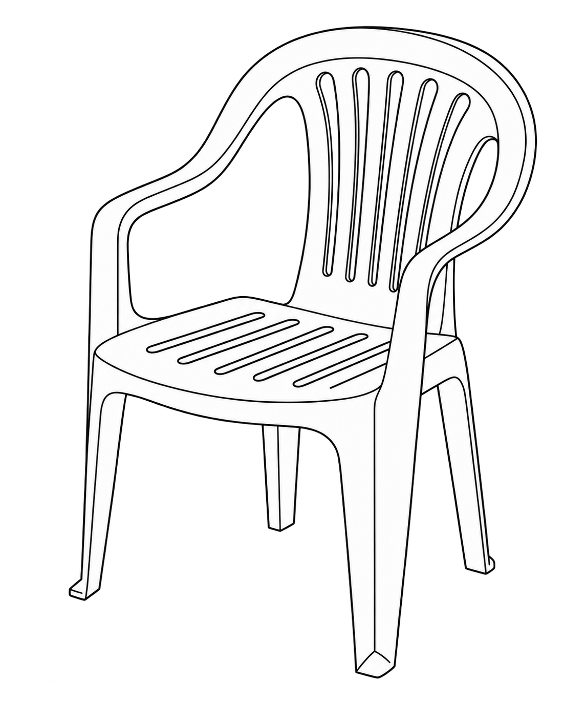 White plastic chair